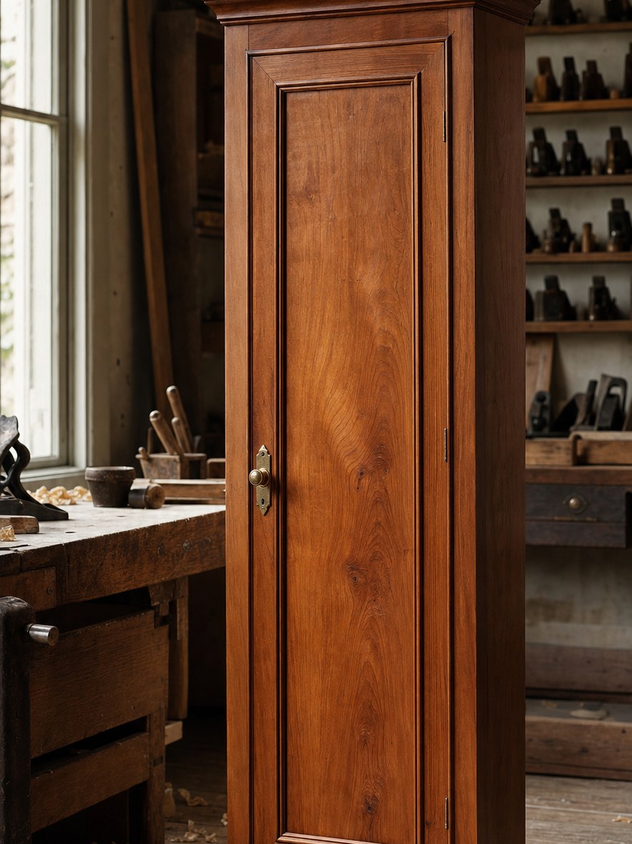 Bonnetière ancienne en merisier restaurée et cirée à l’atelier