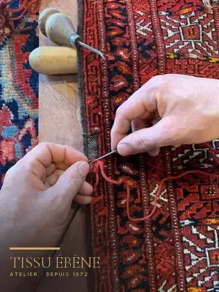 Réparation de la bordure et de la lisière d’un tapis persan